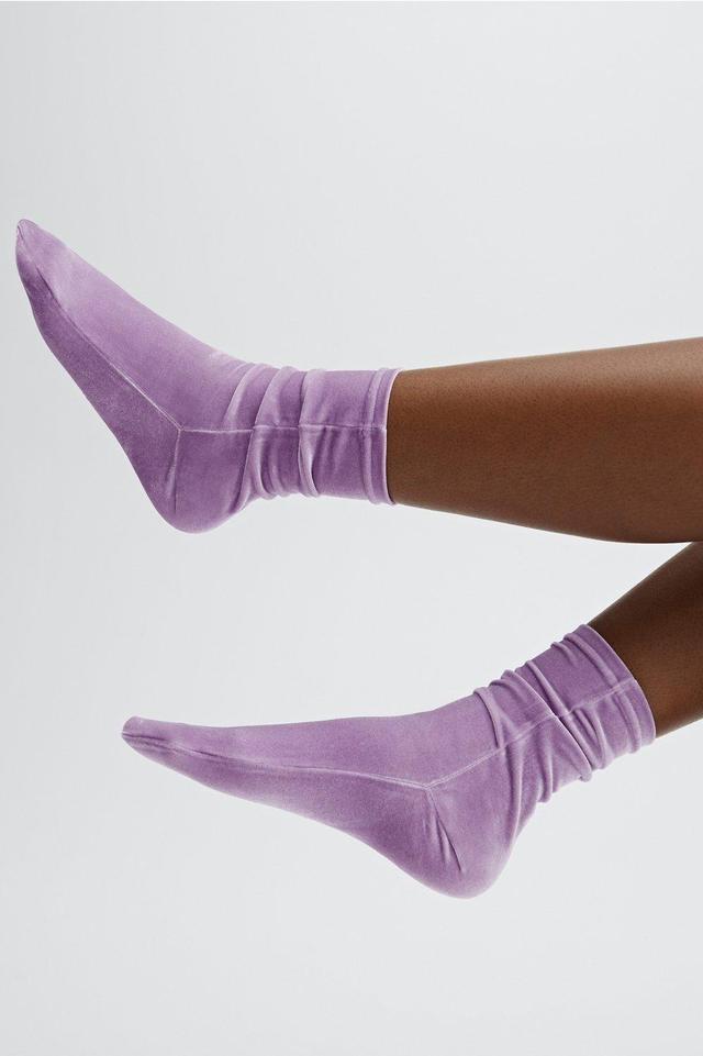 Fabletics Velour Sock Womens purple Size L/Xl Product Image