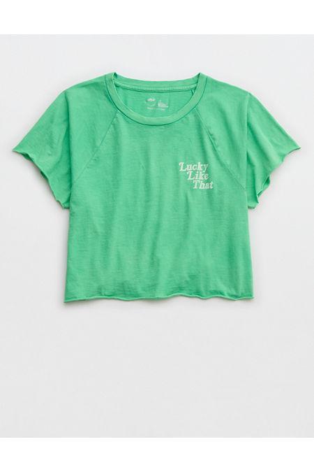 Aerie Smiley Cropped Raglan T-Shirt Women's Product Image