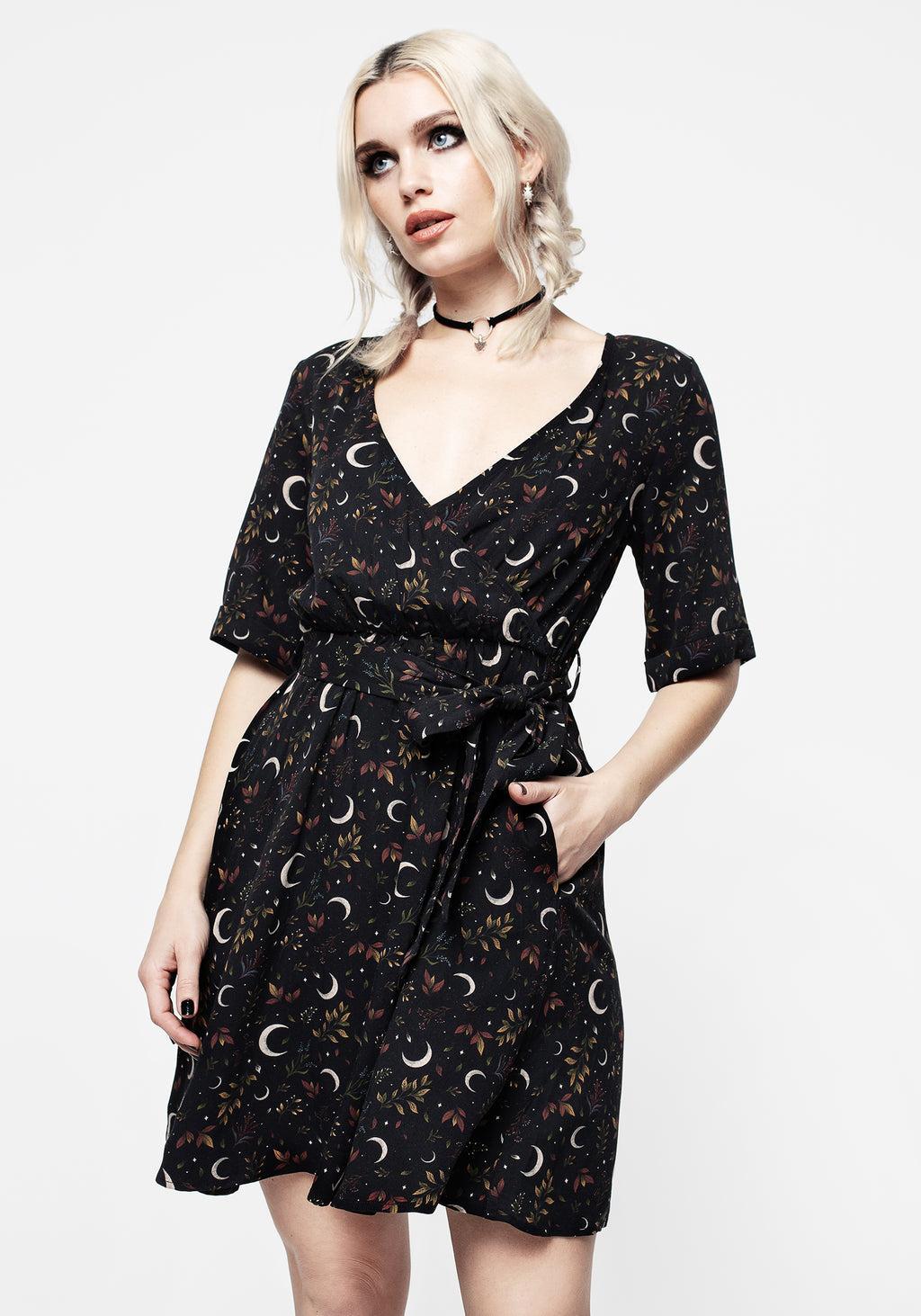 Sickle Moon Mini Wrap Dress Product Image