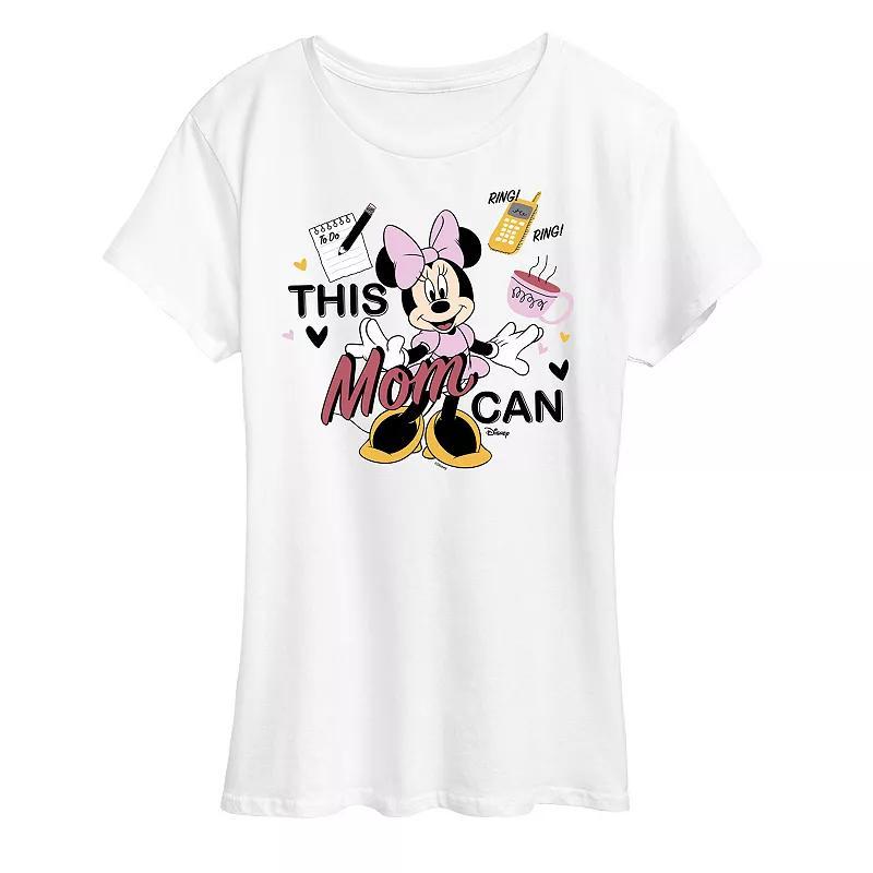 Disneys Minnie Mouse Womens This Mom Can Graphic Tee Product Image