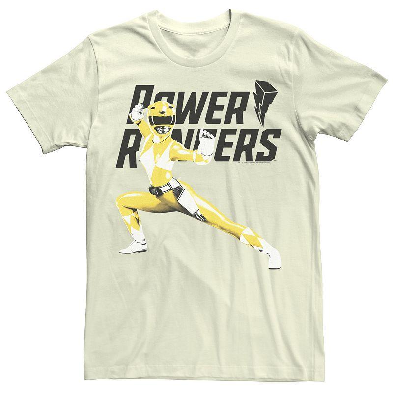 Mens Power Rangers Yellow Ranger Action Pose Logo Tee Product Image