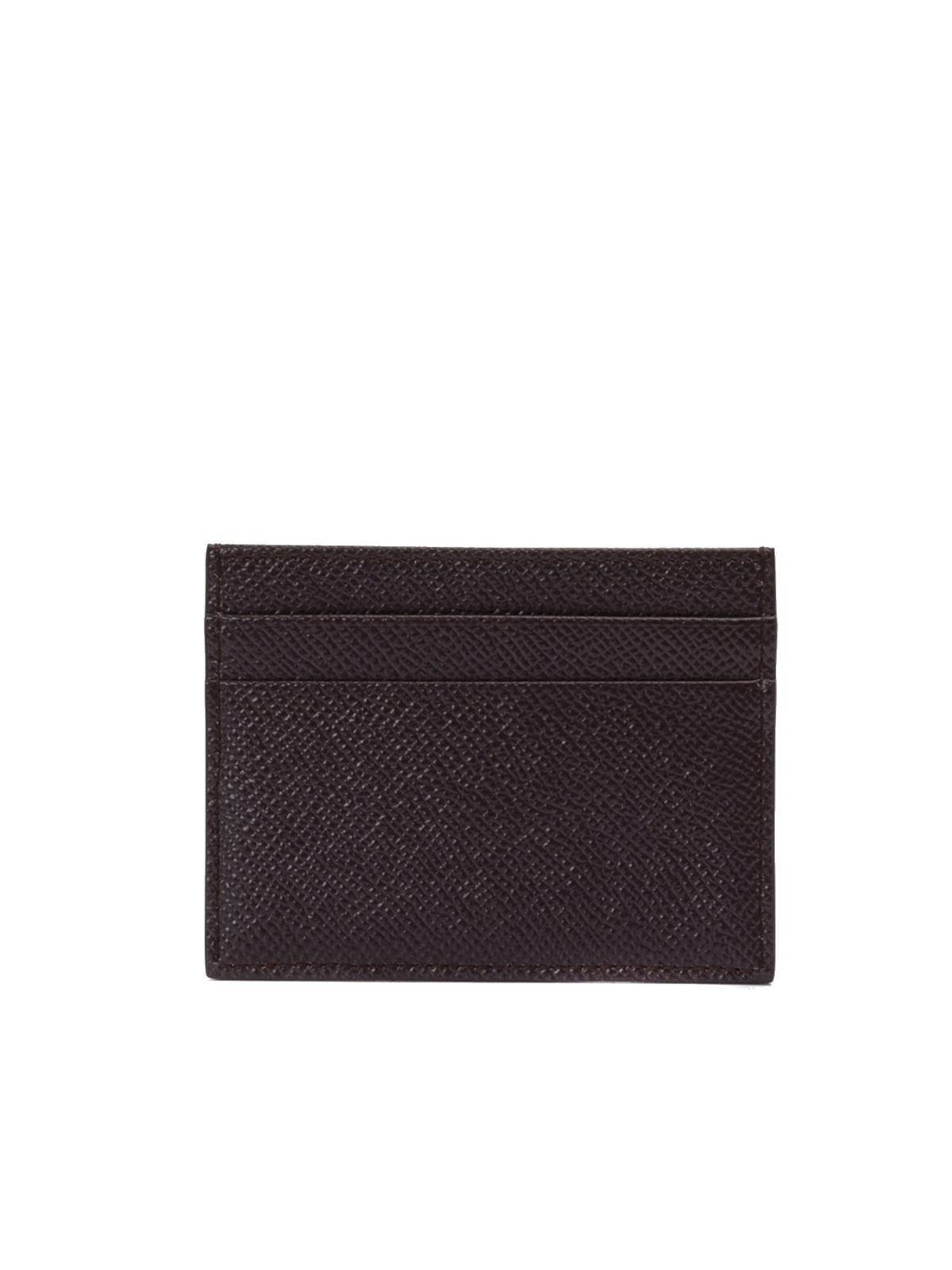 Logo Card Holder In Burgundy In Red Product Image