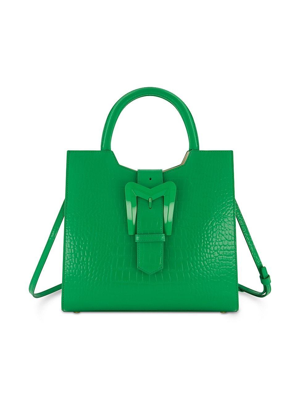 Womens Medium Crocodile-Embossed Leather Tote Bag Product Image