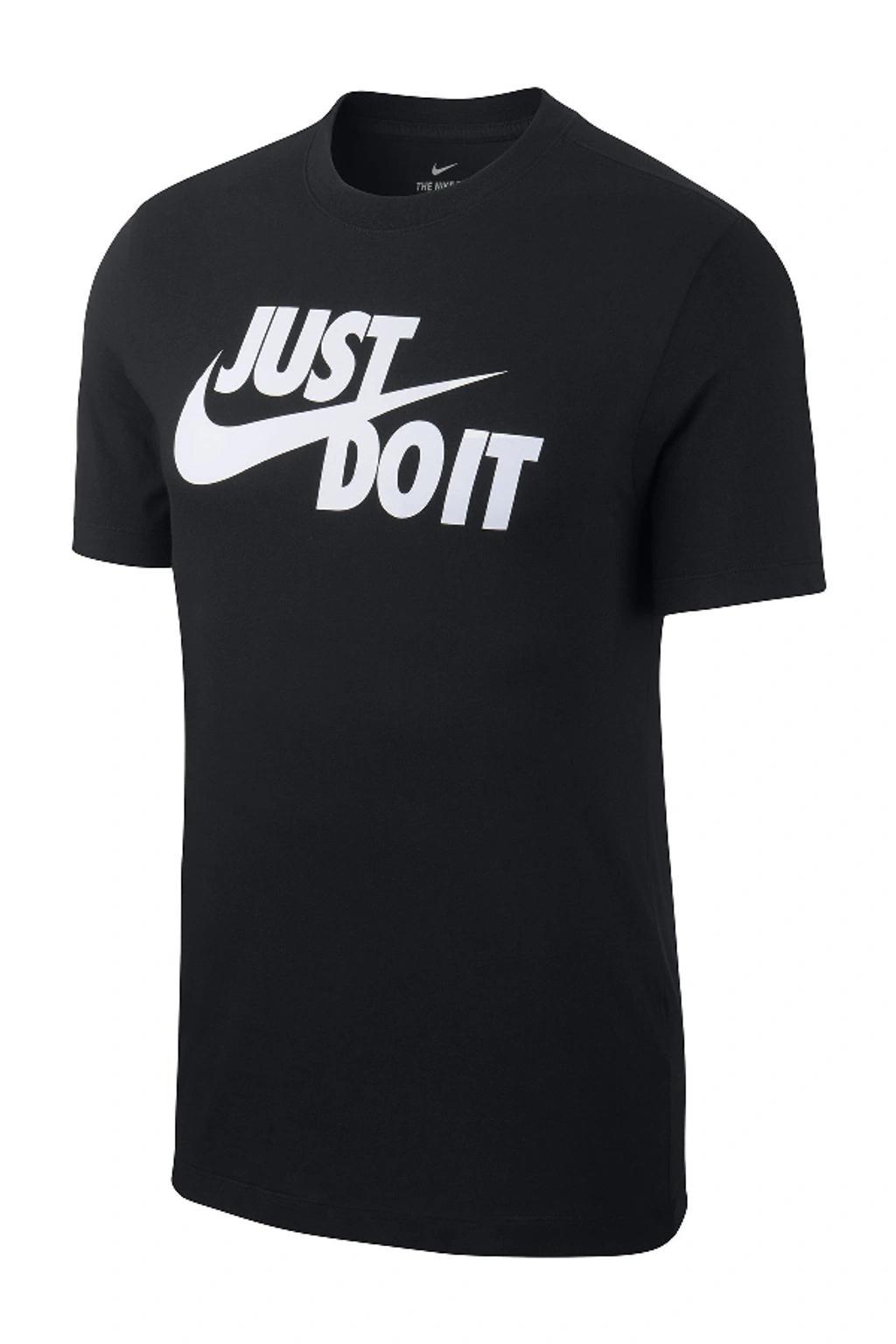 Tall Just Do It Swoosh T-shirt In Black In Black/white Product Image