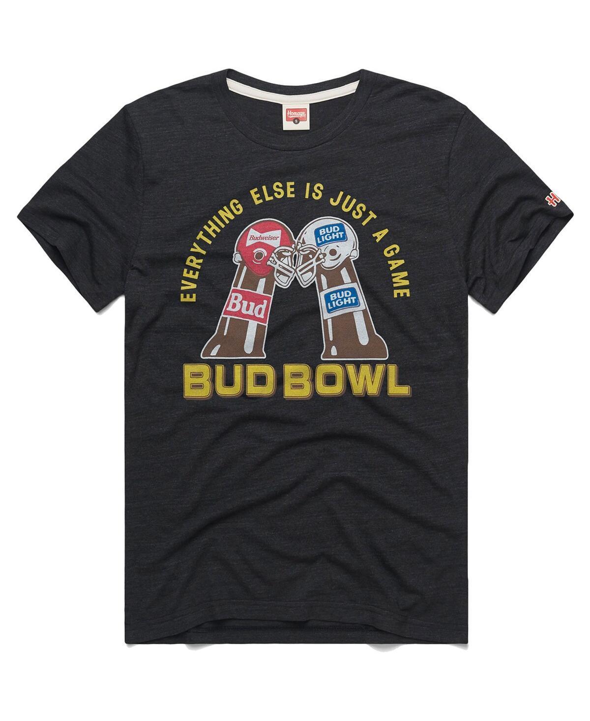 Mens Homage Charcoal Budweiser Bud Bowl Tri-Blend T-shirt Product Image