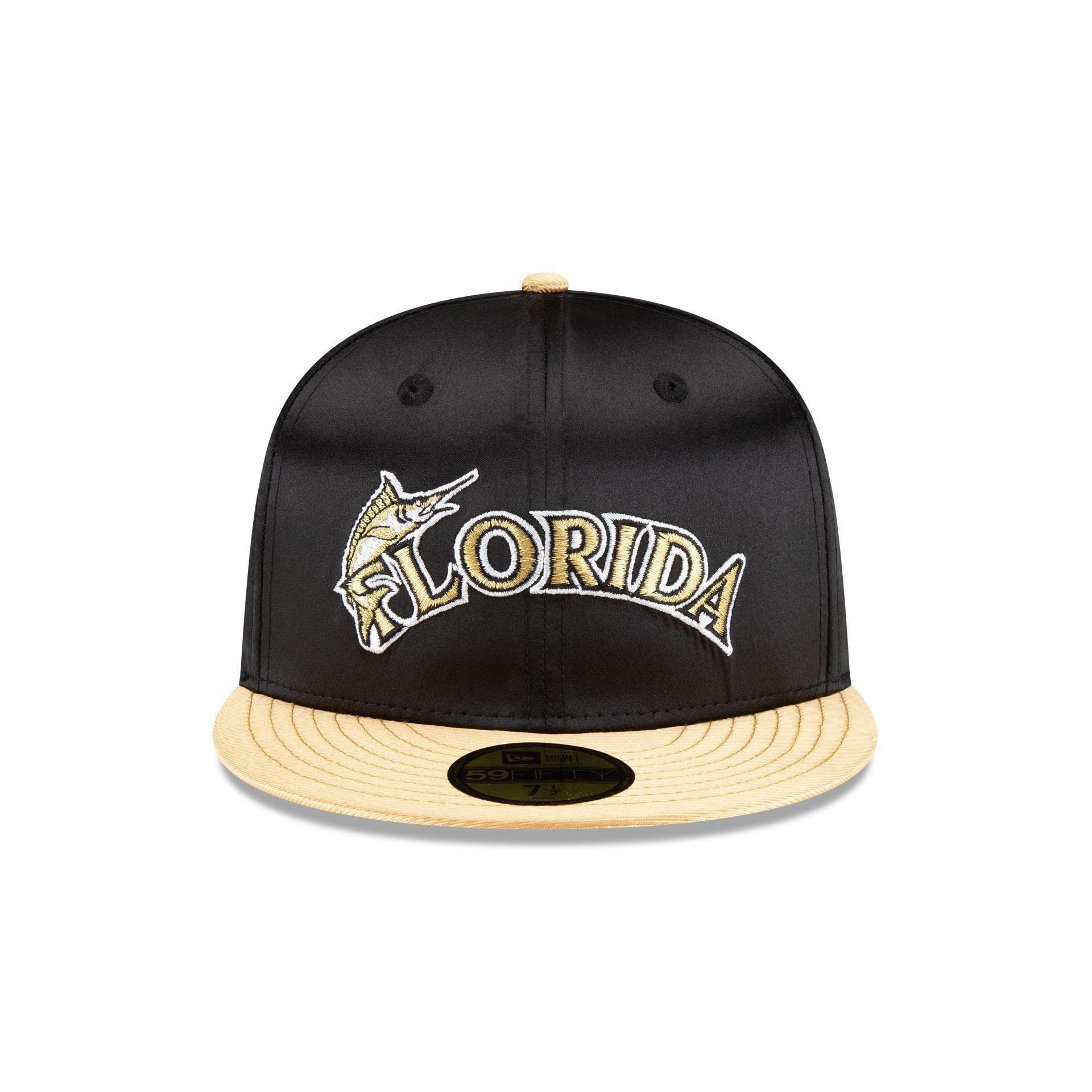 Miami Marlins Metallic Gold 59FIFTY Fitted Hat Male Product Image