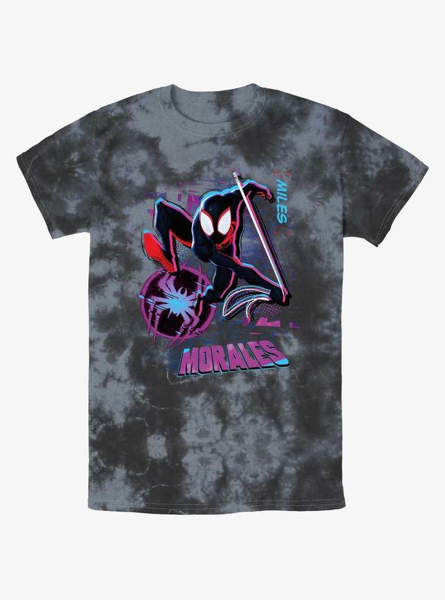 Marvel Spider-Man Miles Morales Street Swing Tie-Dye T-Shirt Product Image