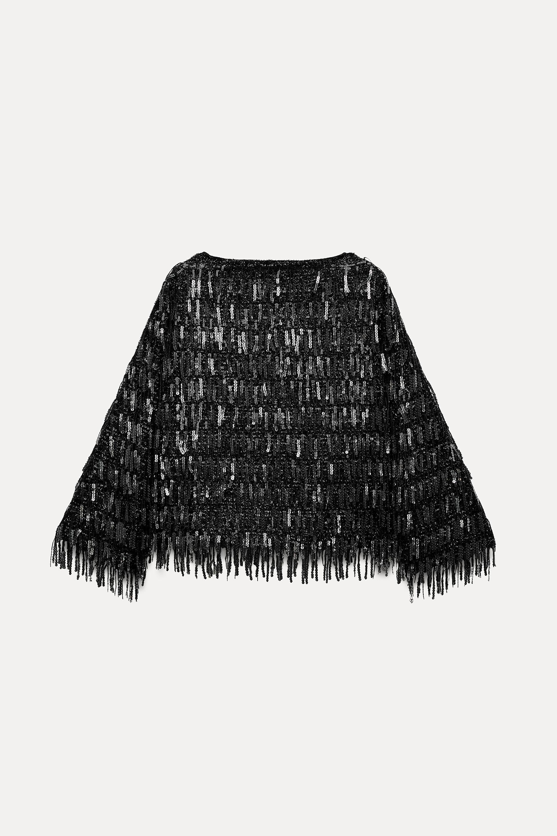 FRINGED TOP WITH SEQUINS Product Image