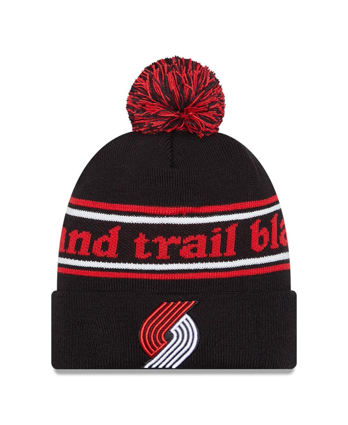 Mens New Era Portland Trail Blazers Marquee Cuffed Knit Hat with Pom Product Image