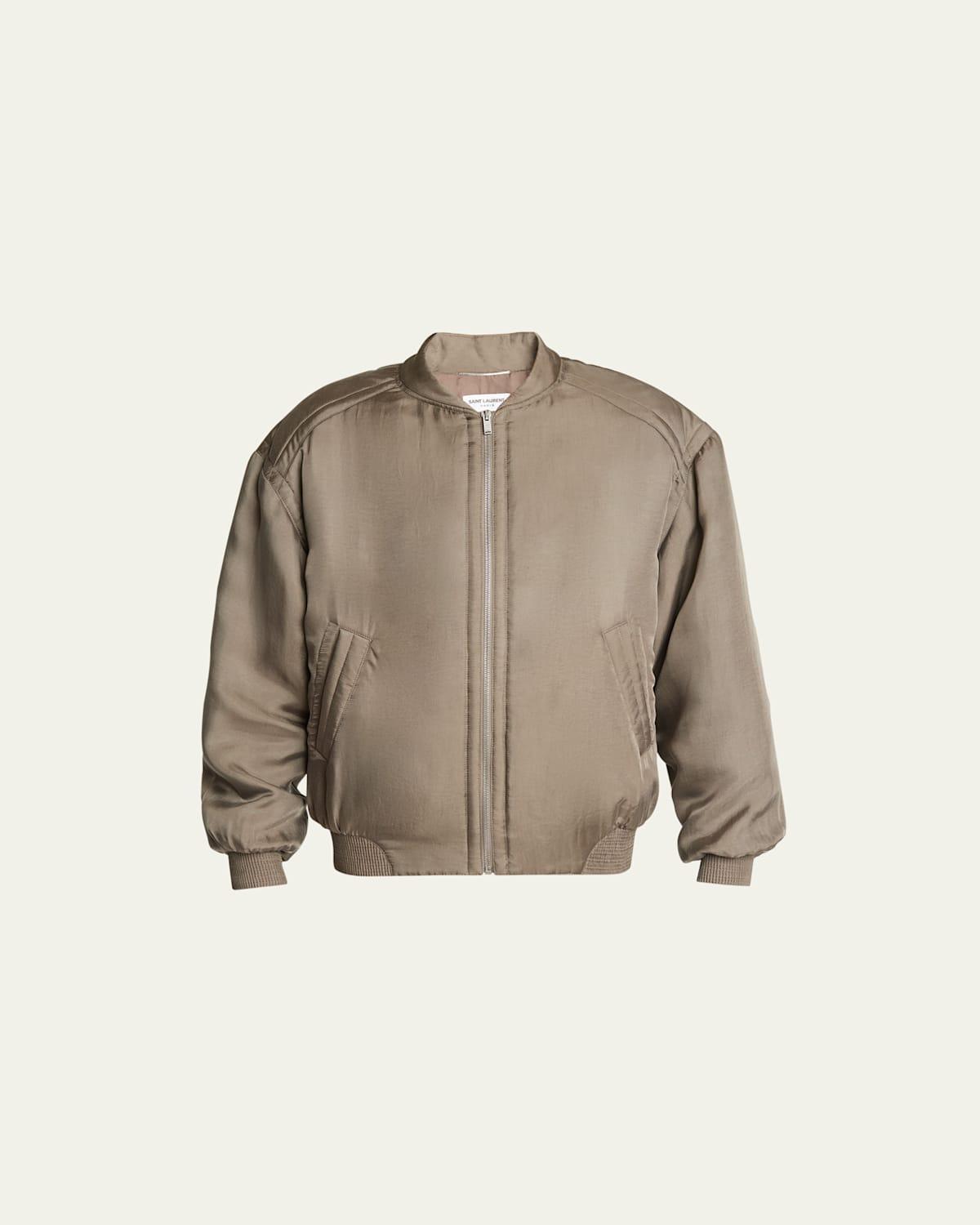 Mens Satin Bomber Jacket Product Image