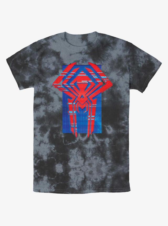 Marvel Spider-Man Spider Symbol Glitch Lines Tie-Dye T-Shirt Product Image