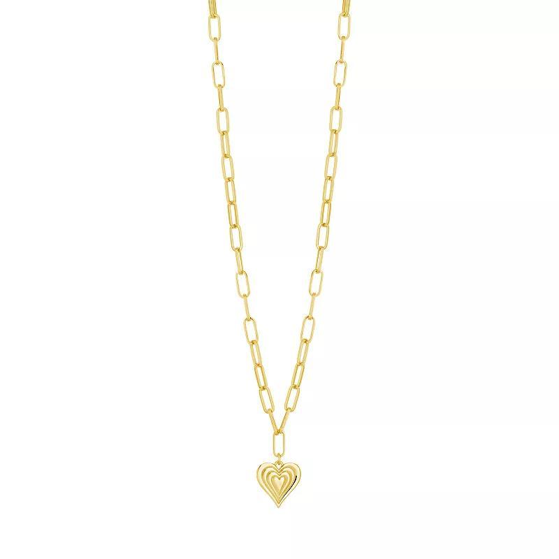 MC Collective Textured Heart Necklace, Womens Gold Tone Product Image