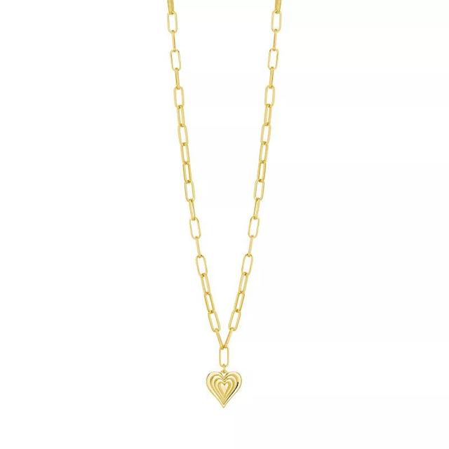 MC Collective Textured Heart Necklace, Womens Gold Tone Product Image