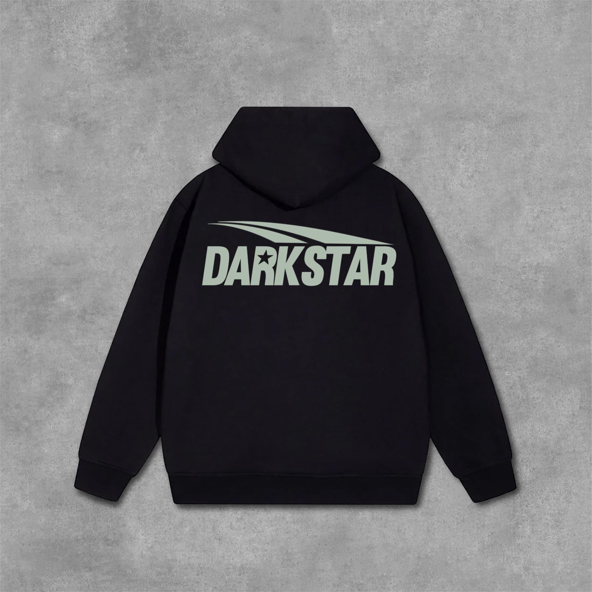 Darkstar-2024 Basic Letter Design Printed Pattern Thin Hooded Sweatshirt Product Image