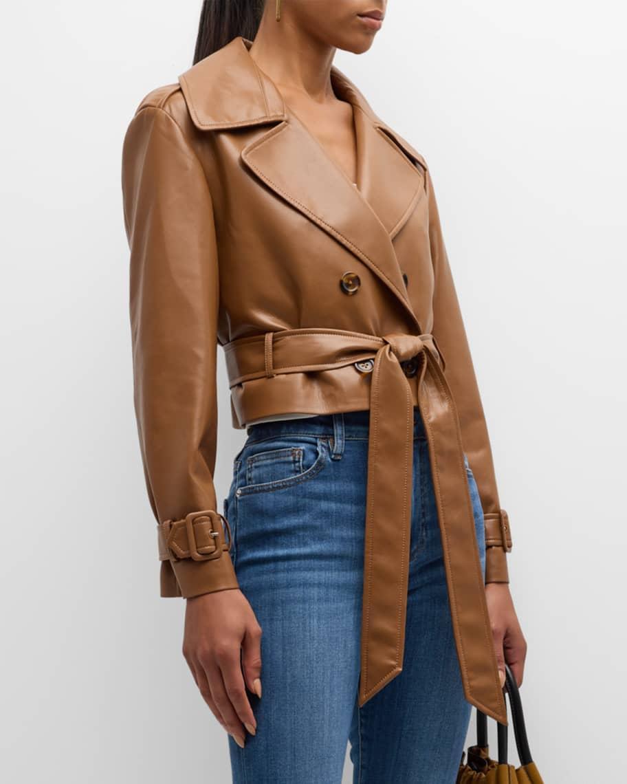 Keith Vegan Leather Cropped Trench Coat Product Image