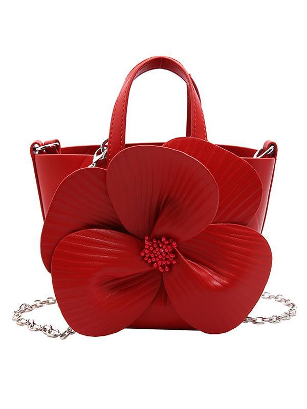 Flower Shape Pleated Split-Joint Bags Crossbody Bags Handbags Tote Bags Product Image