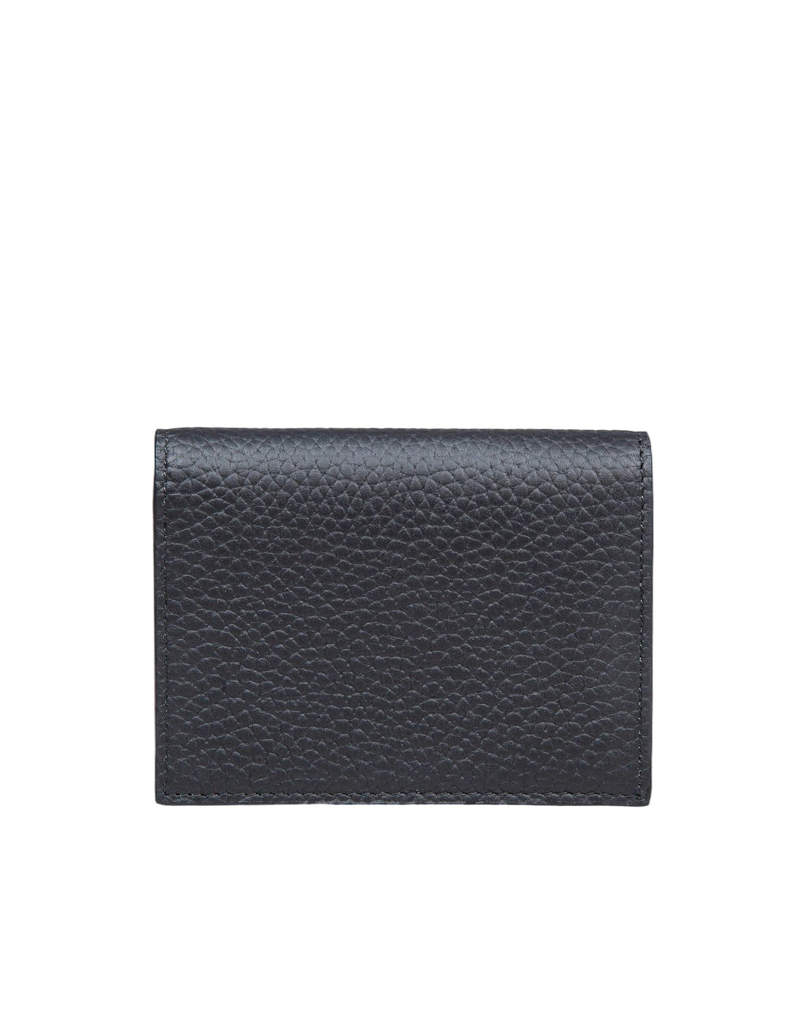 Leather Card Holder With Dg Logo In Black Product Image