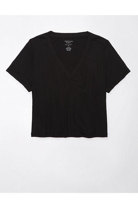 AE Soft Sexy Cropped V-Neck T-Shirt Womens Product Image