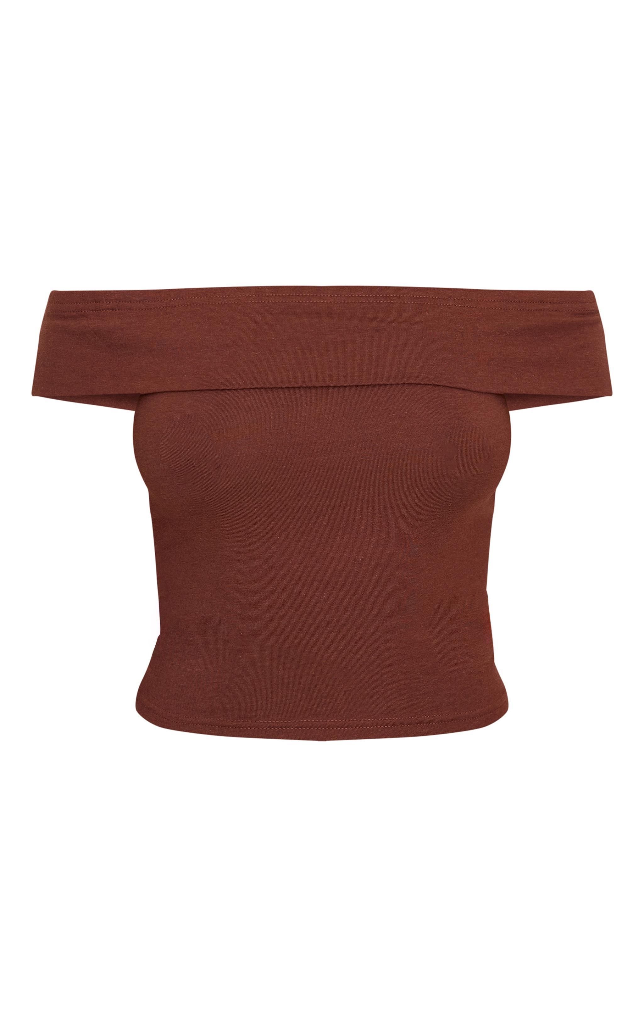 Mocha Modal Cotton Bardot Long Top Product Image