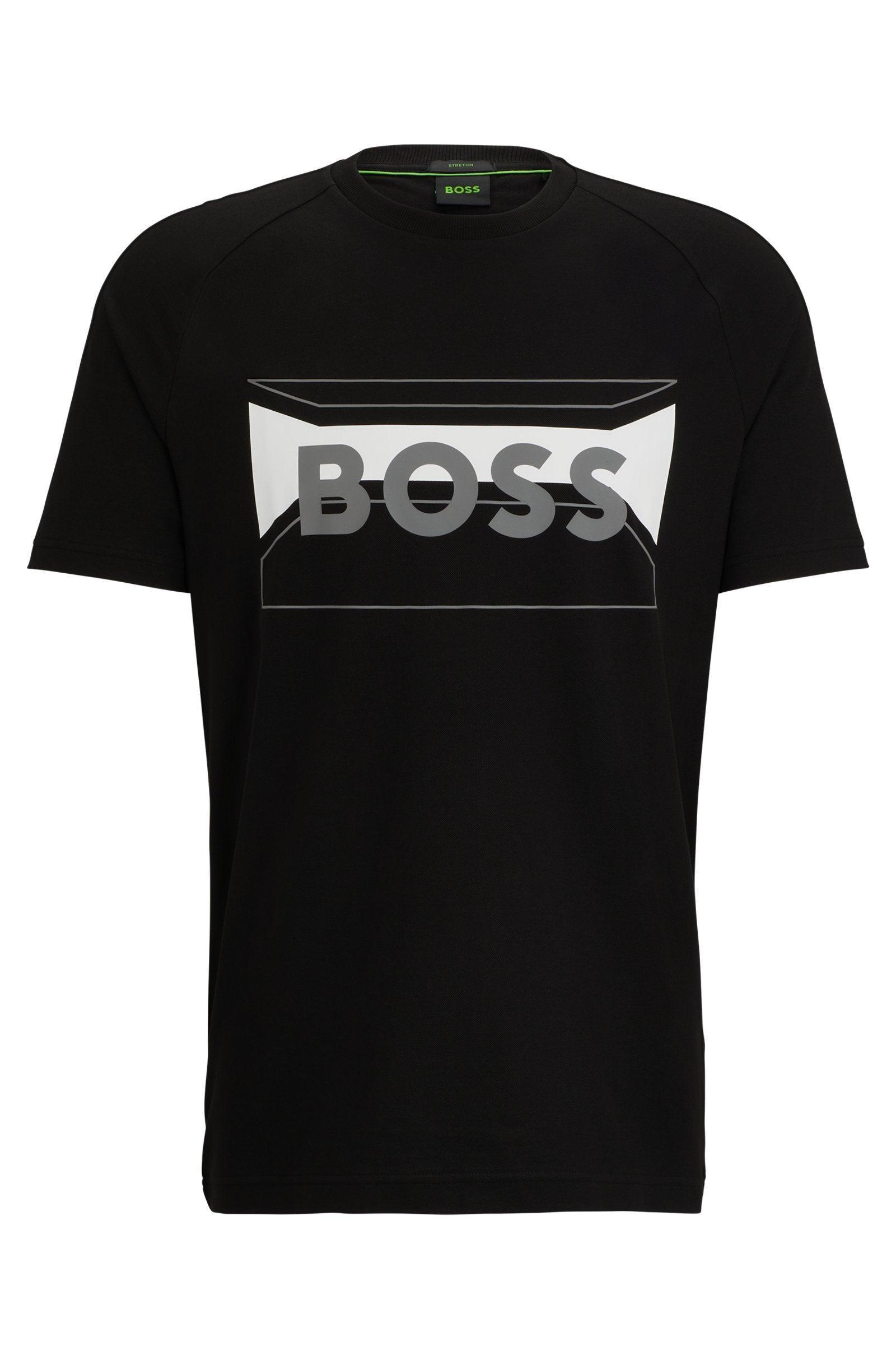 Boss Cotton Blend T-Shirt with Logo Artwork Product Image