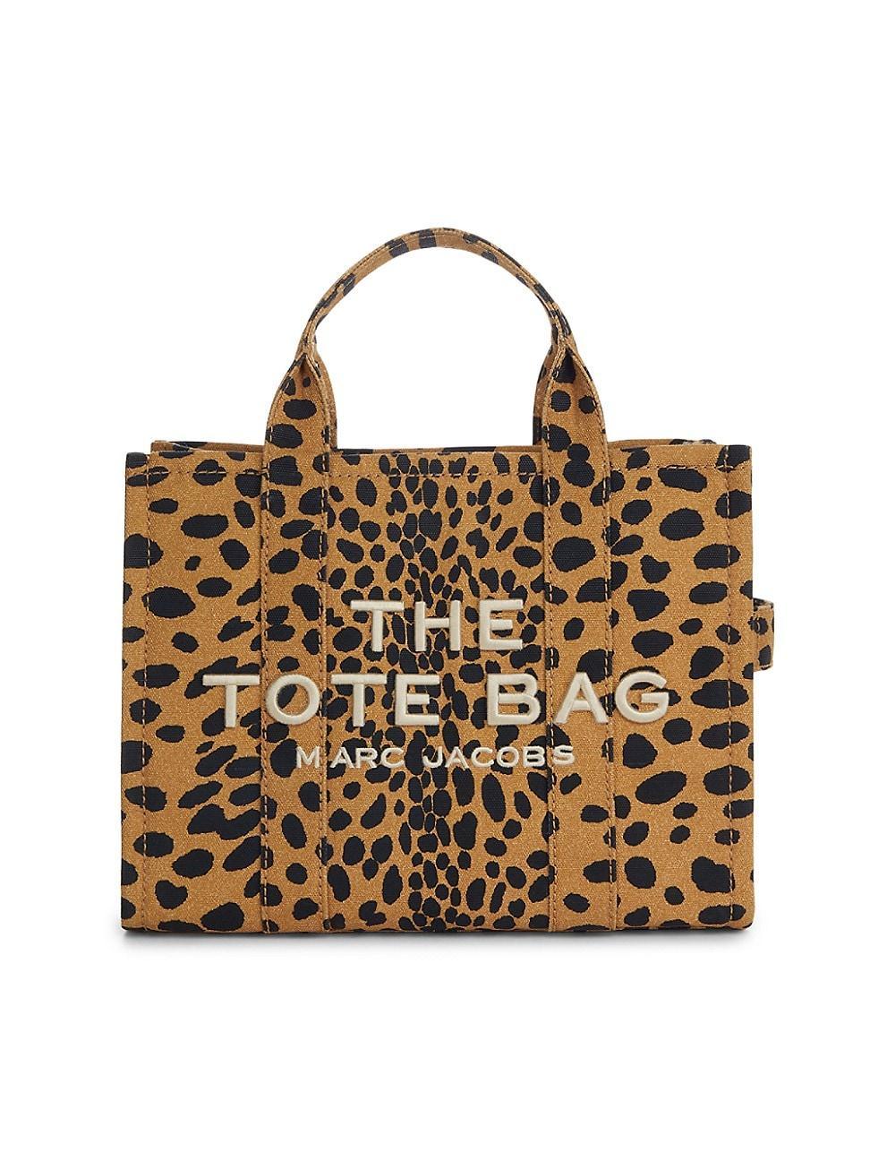 Womens The Medium Cheetah Canvas Tote Bag Product Image