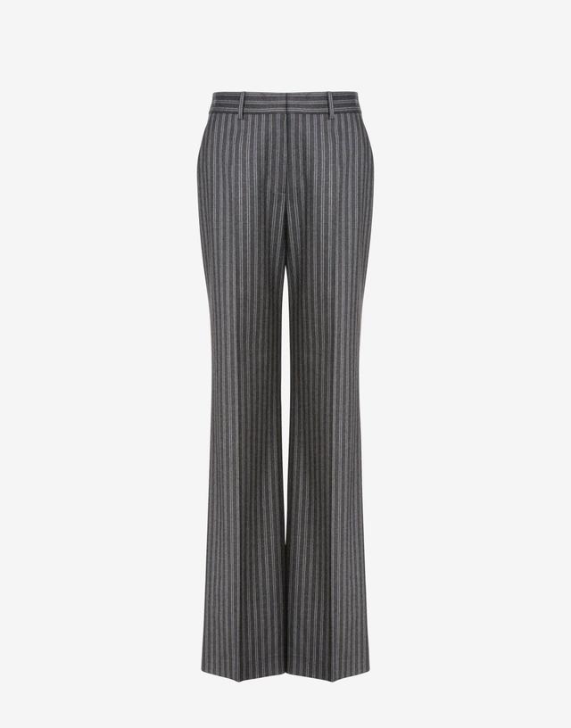 Stretch striped flannel trousers Product Image