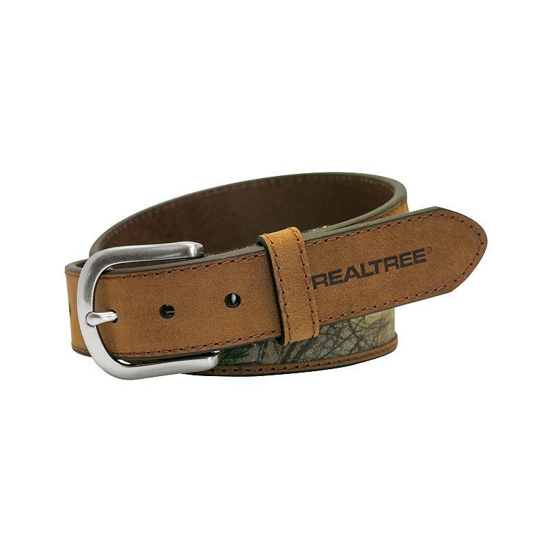 Mens Realtree Camouflage Genuine Leather Belt Brown Product Image