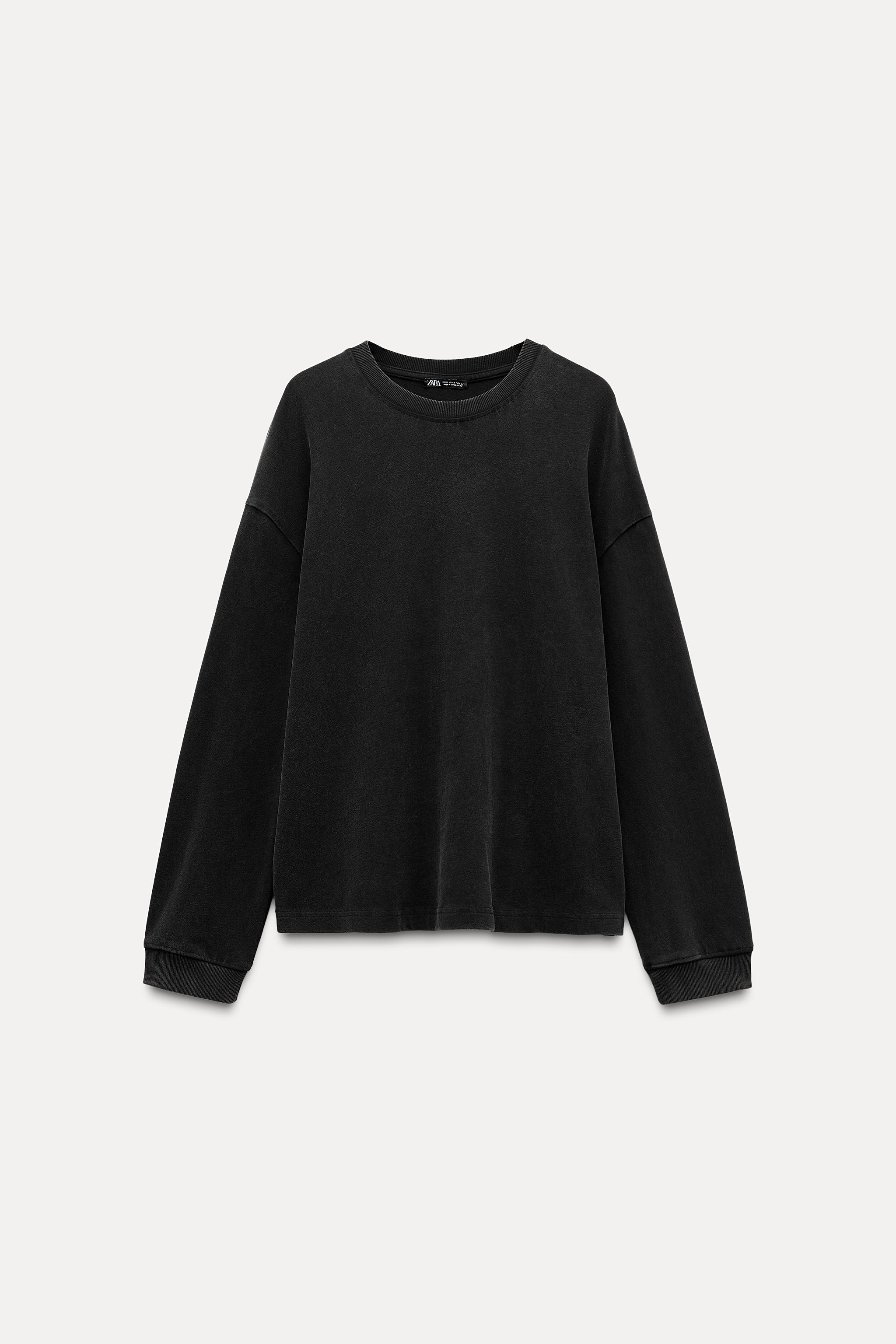 WASHED EFFECT LONG SLEEVE T-SHIRT Product Image