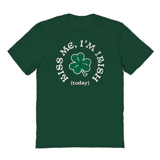 Mens St Patricks Day Kiss Me Irish Graphic Tee Green Green Product Image