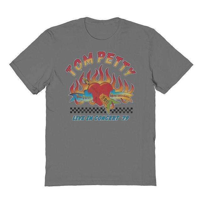 Mens Flaming Heart Graphic Tee Grey Product Image