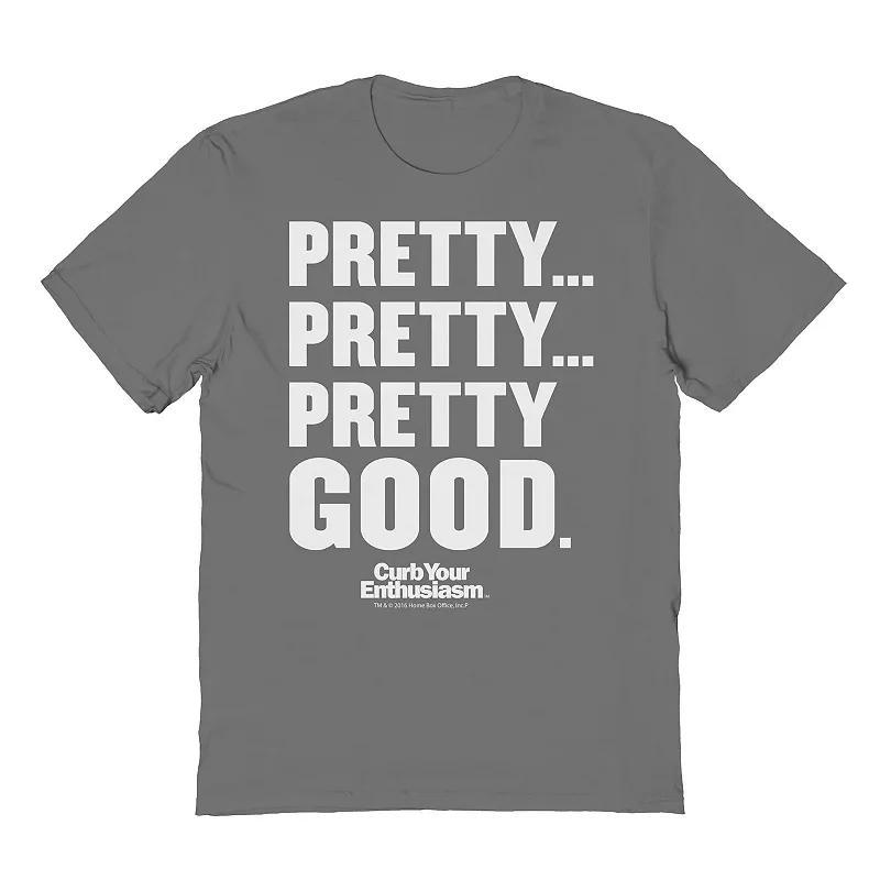 Mens Pretty Pretty Pretty Good White Curb Your Enthusiasm Graphic Tee Grey Product Image