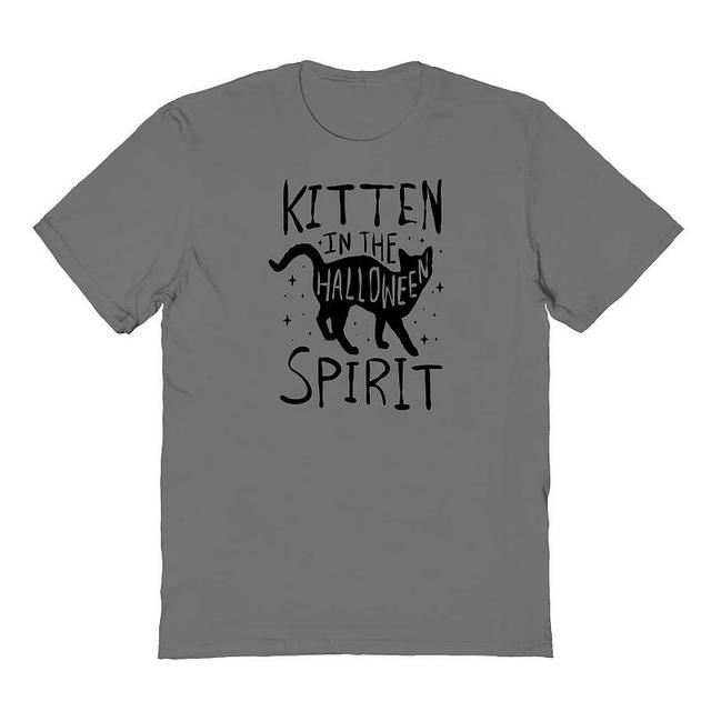 Mens Kitten Spirit Halloween Graphic Tee Grey Product Image