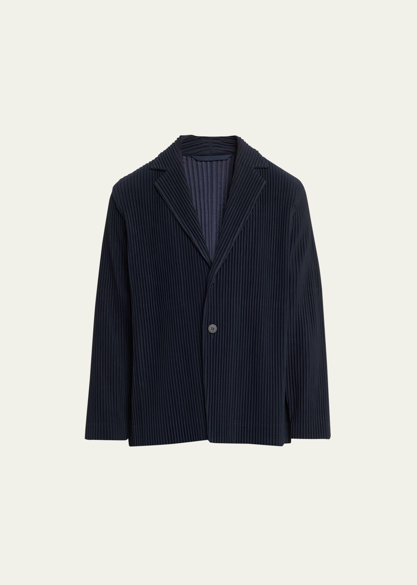 Mens Pleated Single-Button Sports Jacket Product Image