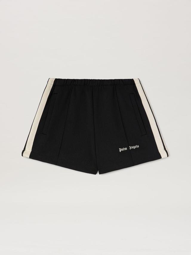 Logo Track Shorts in black  - Palm Angels® Official  Product Image