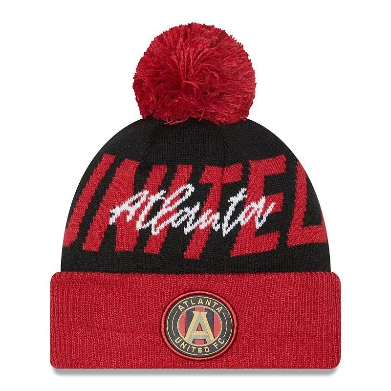 Mens New Era Atlanta United FC Confident Cuffed Pom Knit Hat Product Image