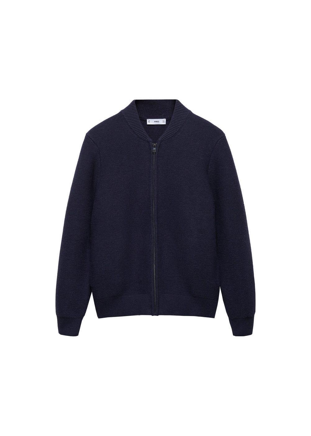 MANGO MAN - Zipped knit cardigan dark navyMen Product Image