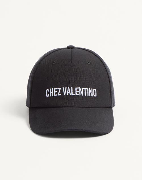 CHEZ VALENTINO COTTON BASEBALL CAP WITH EMBROIDERY Product Image