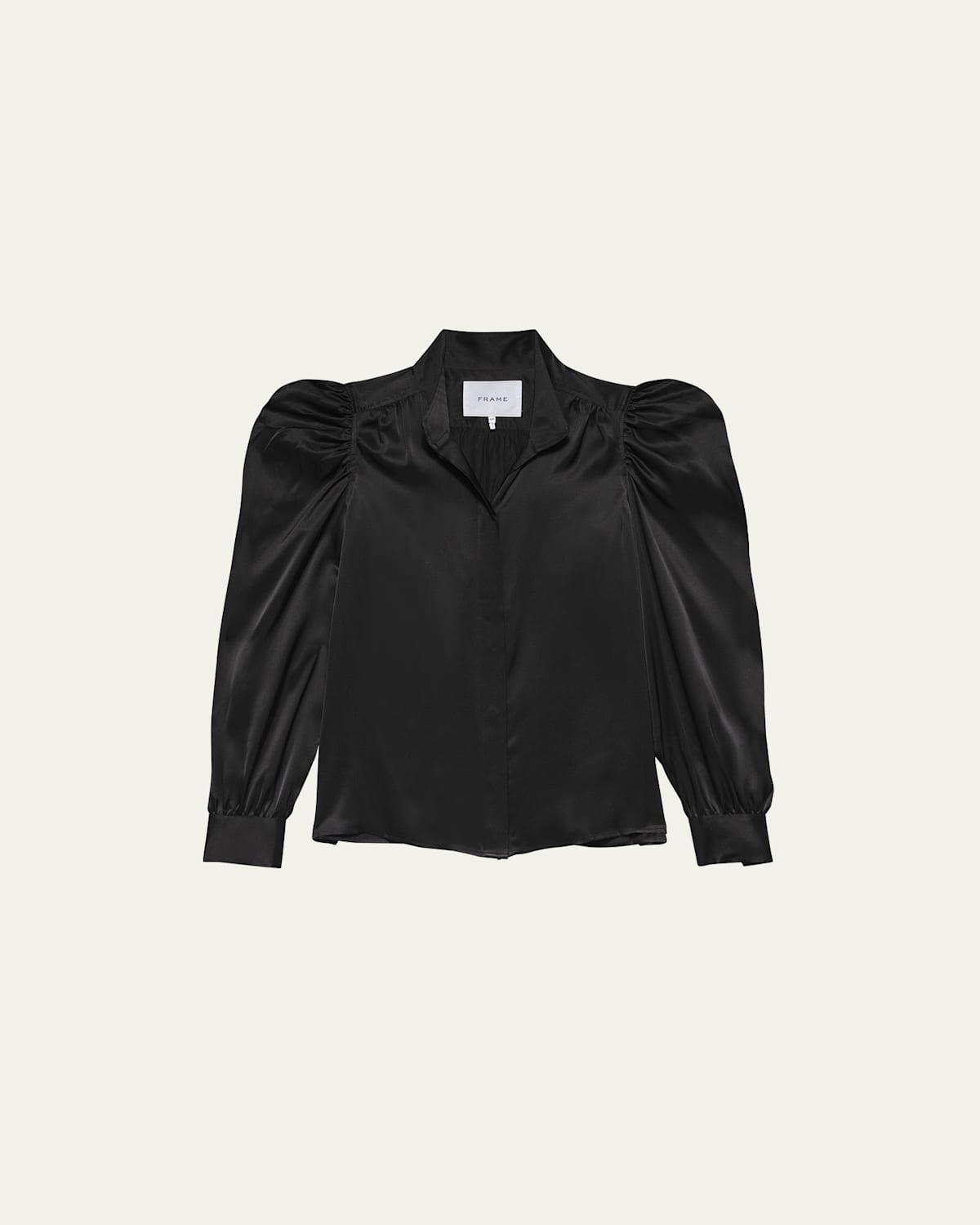 Womens Gillian Silk Puff-Sleeve Blouse Product Image