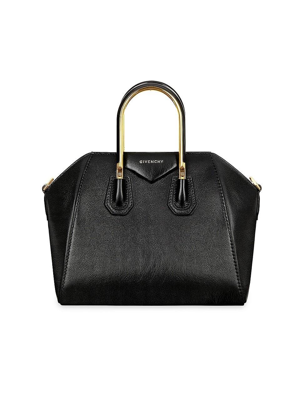 Womens Mini Antigona Bag In Leather With Metal Handles Product Image