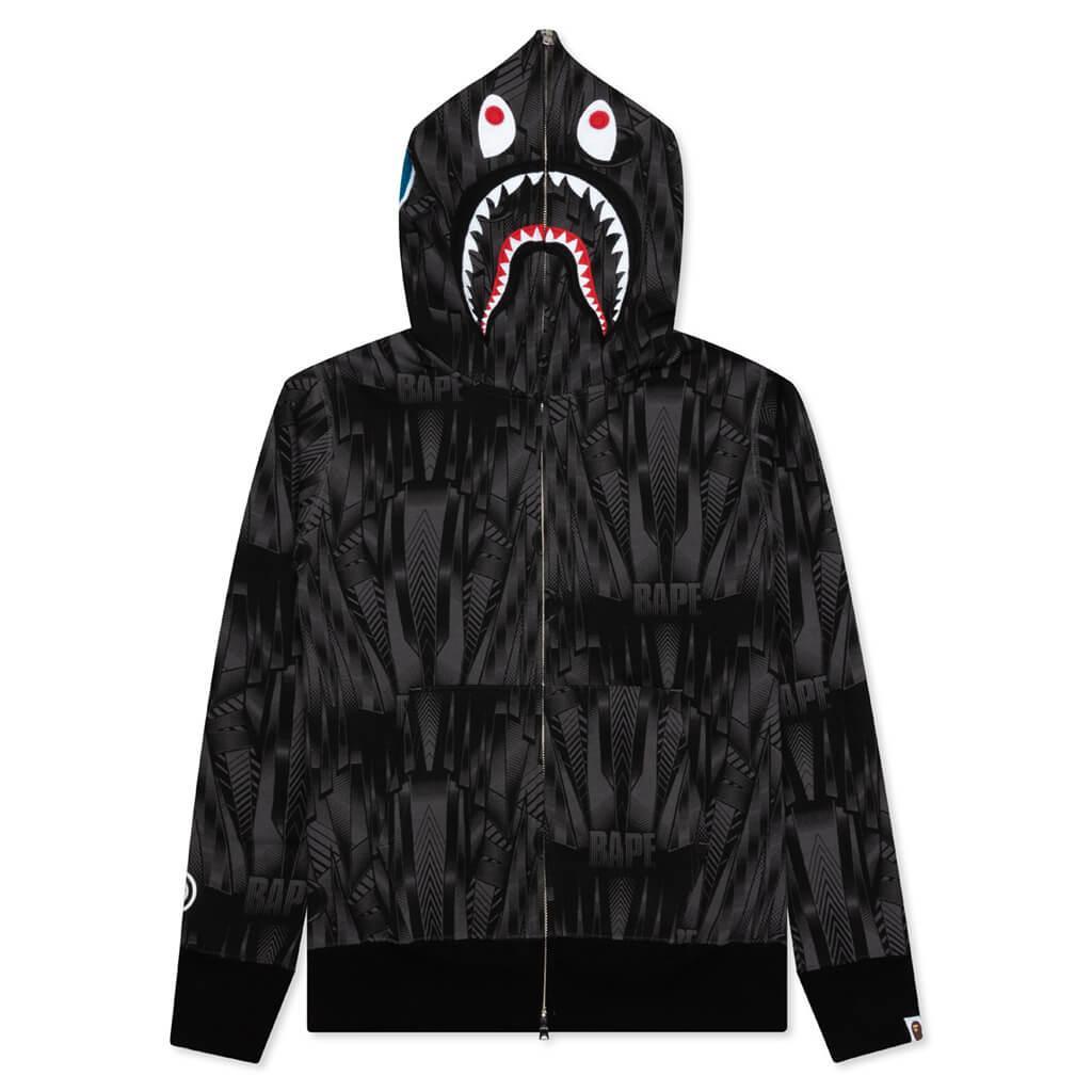 Bape Speed Racer Shark Full Zip Hoodie - Black Male Product Image