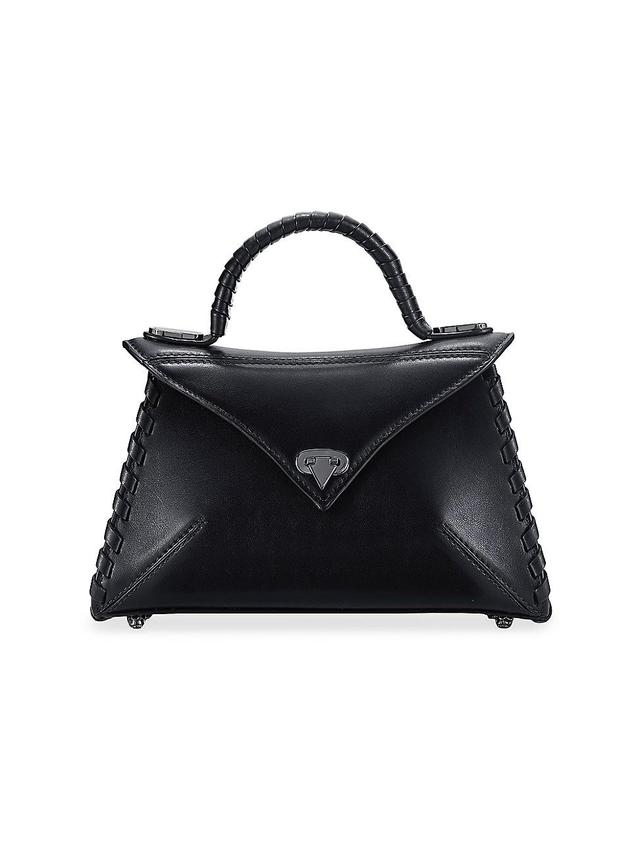 Womens LJ Handbag Small in Leather with Gunmetal Hardware Product Image