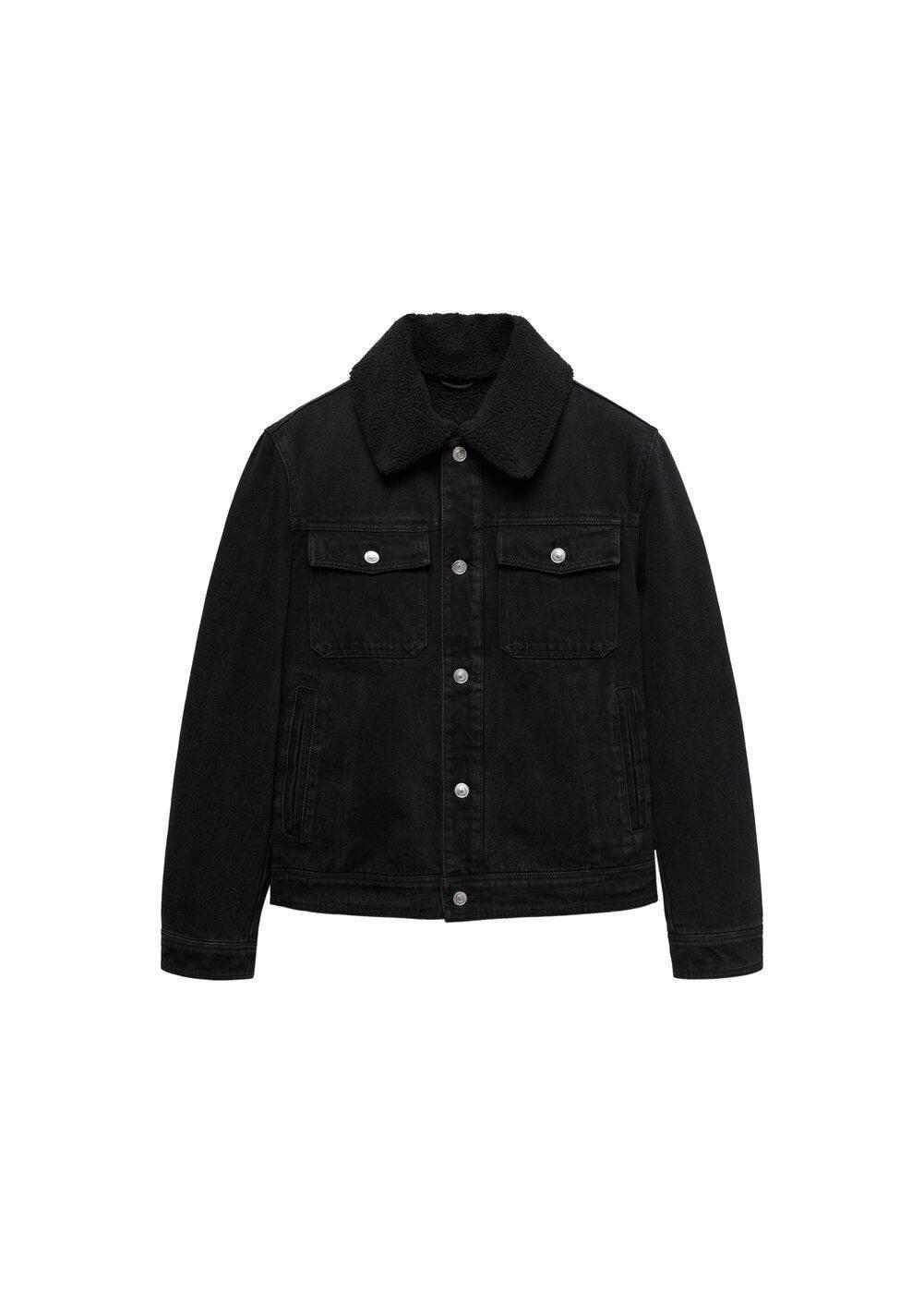 MANGO MAN - Shearling denim jacket black denimMen Product Image