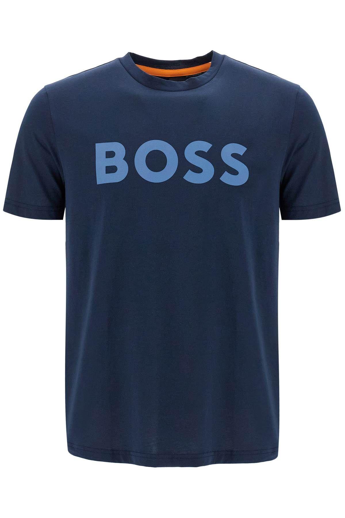 HUGO BOSS Logo Print T-shirt In Blue Product Image