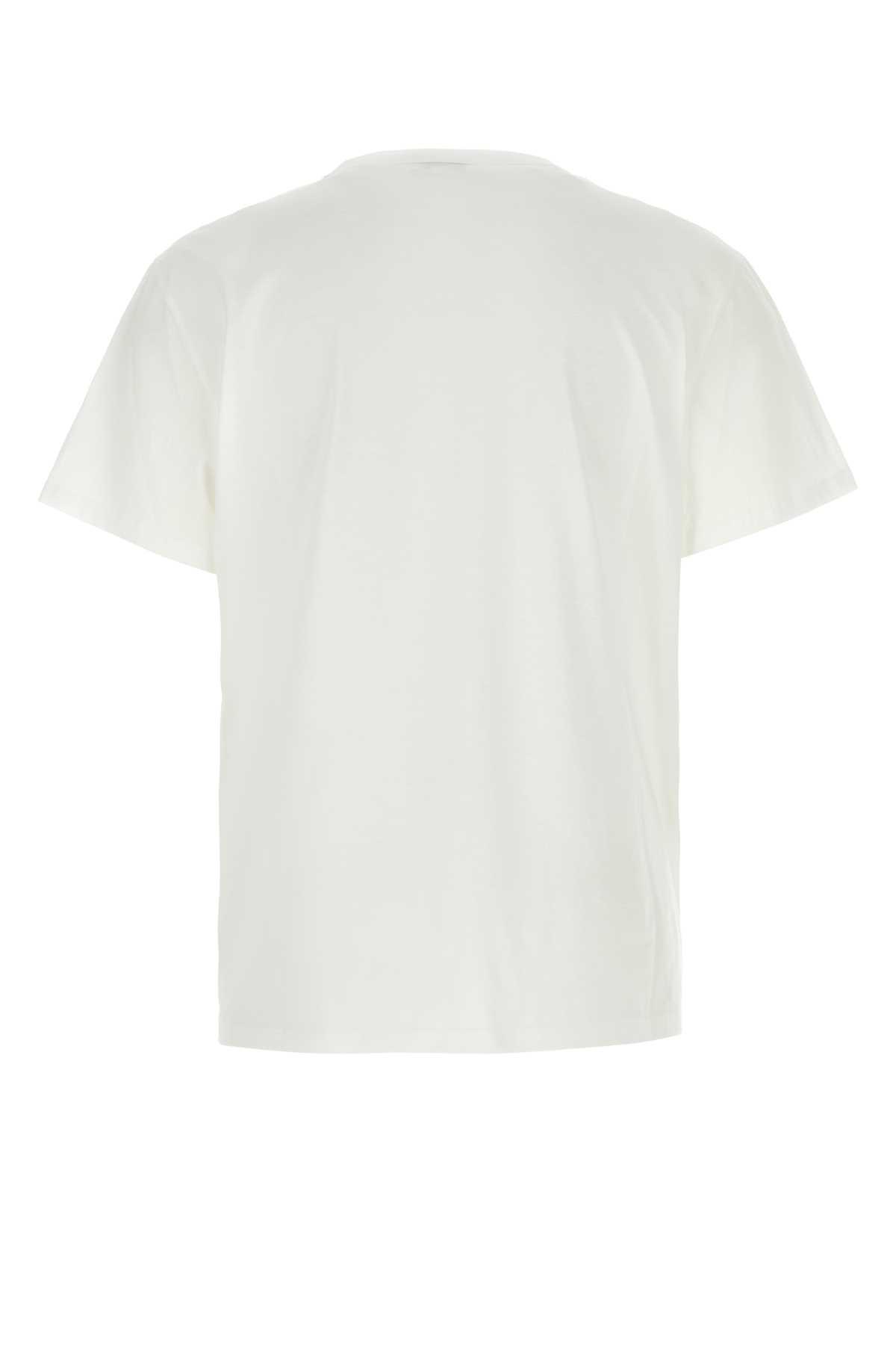 White Cotton T-shirt In Whiteblack Product Image