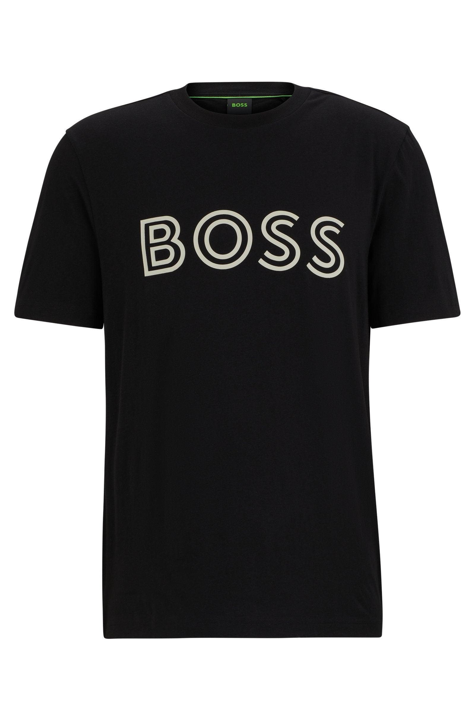 Boss Cotton jersey T-shirt with Logo Artwork Product Image