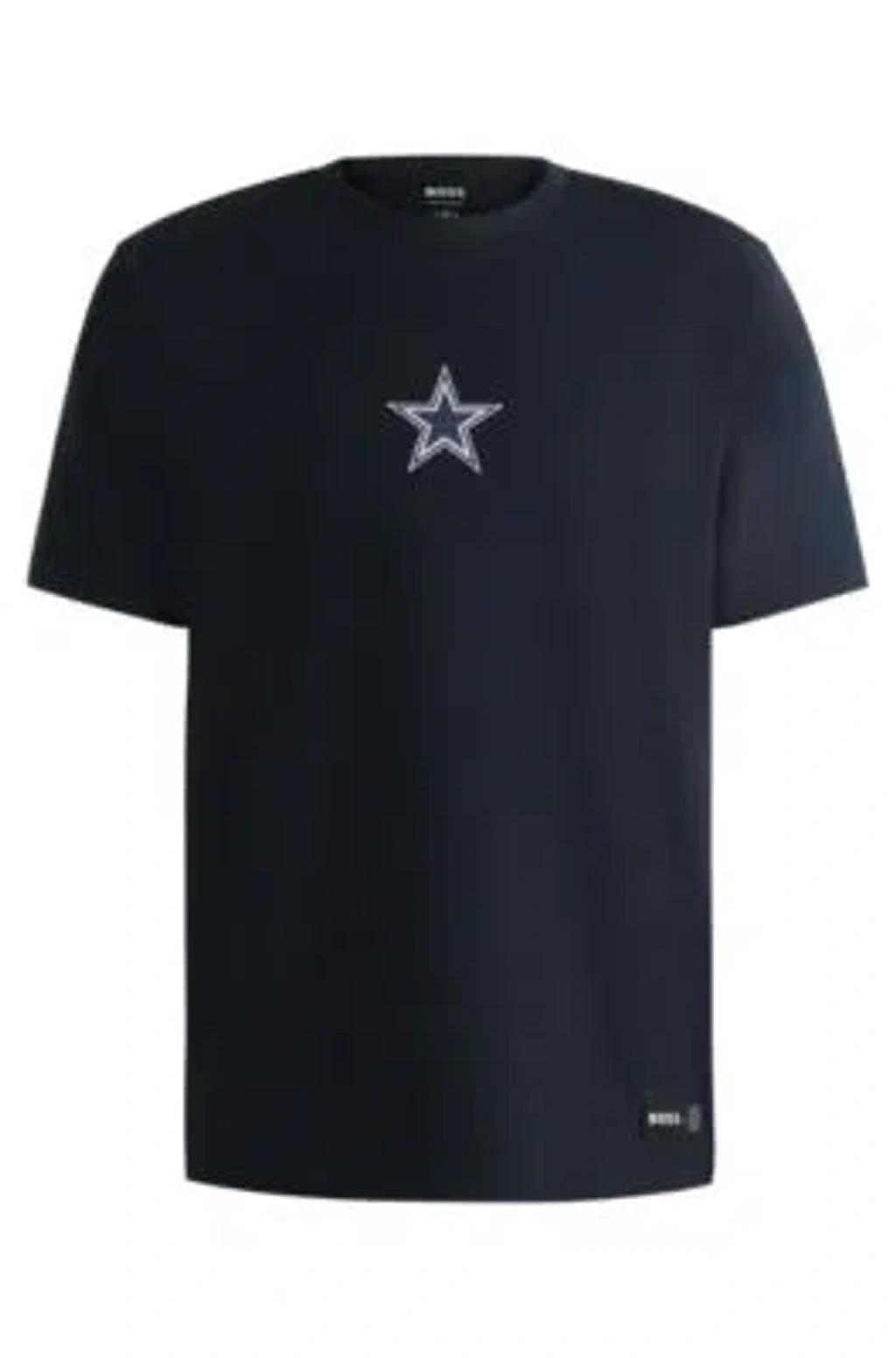 HUGO BOSS Boss X Nfl Stretch-cotton T-shirt With Special Branding In Cowboys Product Image