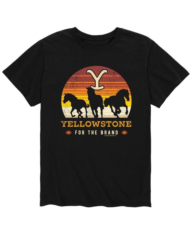 Mens Yellowstone Wild Horses Tee Blue Product Image