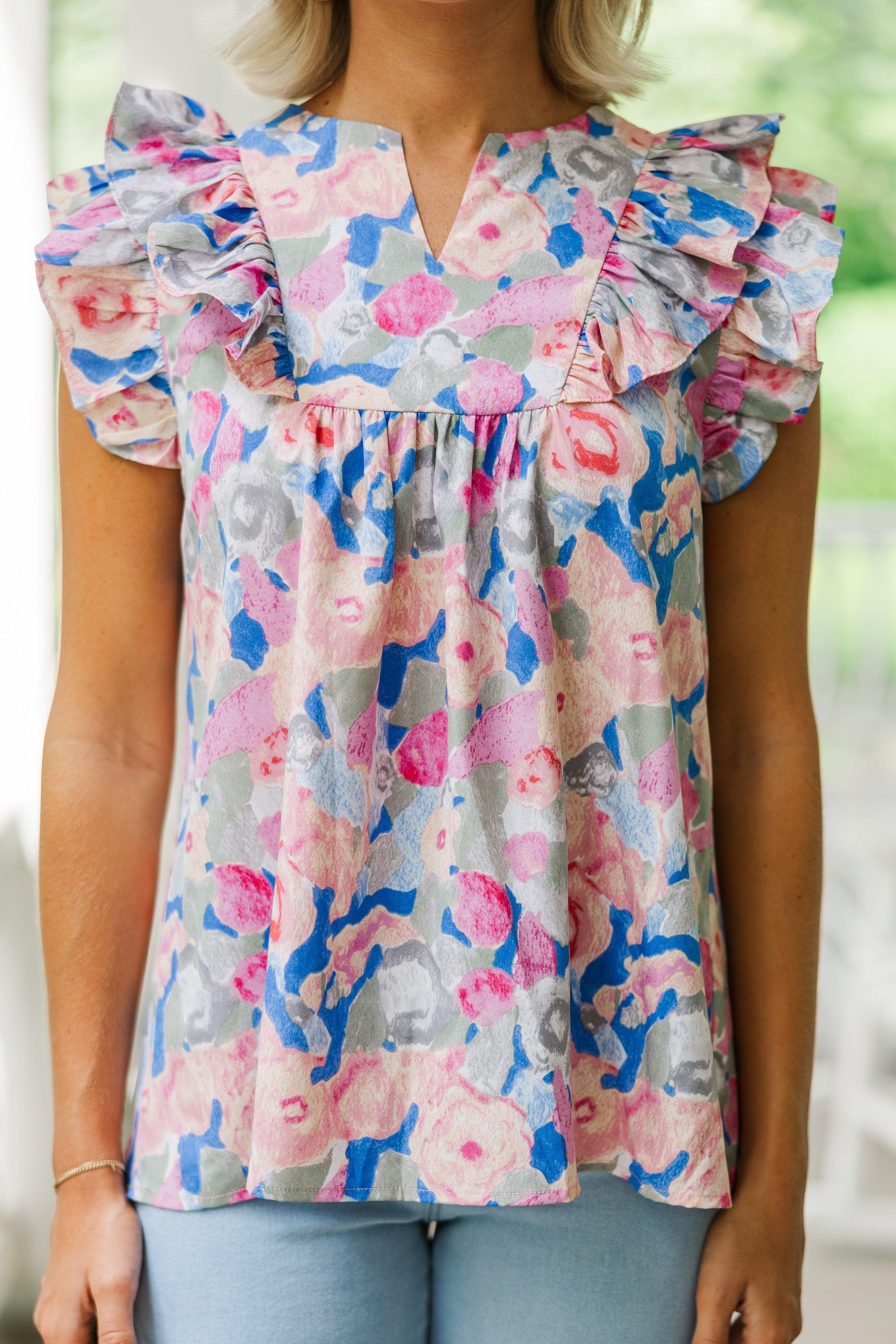 All The Love Pink Floral Blouse Female Product Image