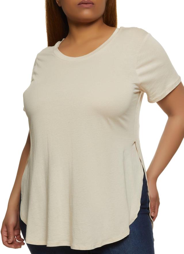 Womens Plus Size Basic Split Hem Tee Product Image