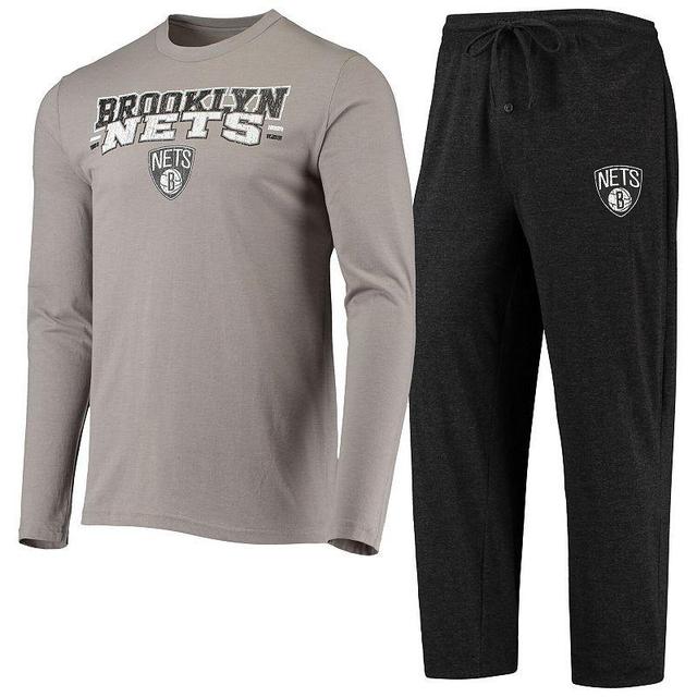 Mens Concepts Sport /Gray Brooklyn Nets Long Sleeve T-Shirt & Pants Sleep Set Product Image